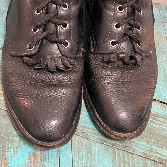 Larry Mahan Vintage Leather Lace up Ankle Boots Size 9.5 EE Western - Picture 4 of 15